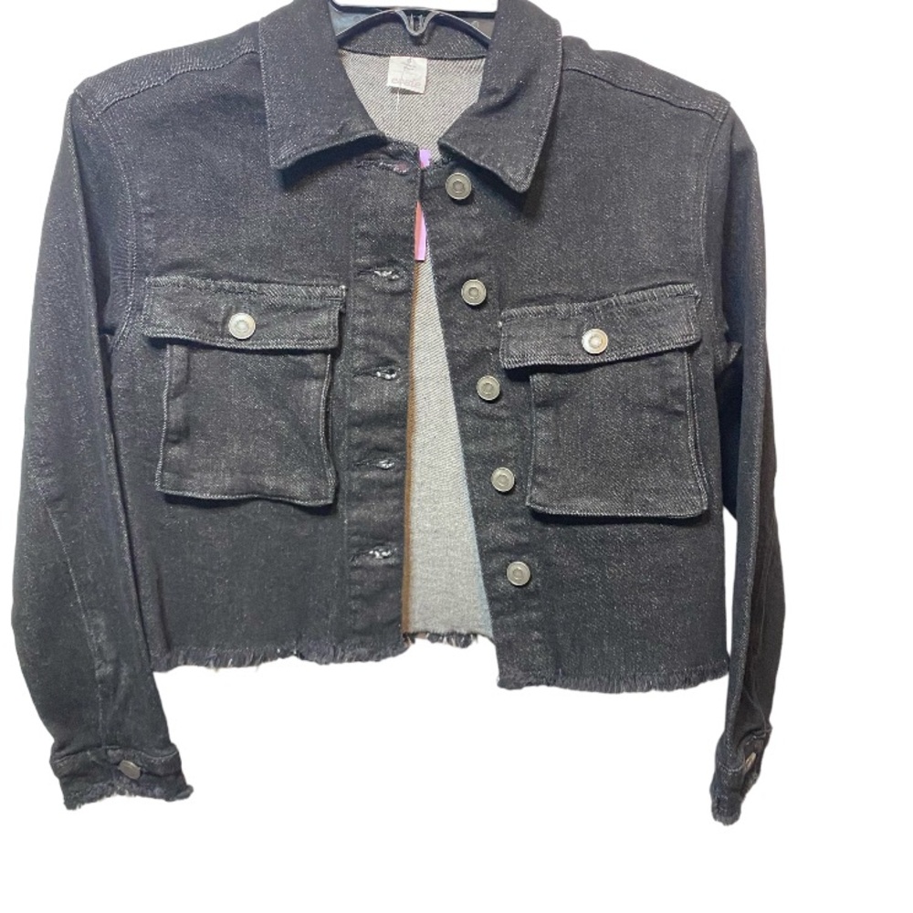 NWT Maurices Black Girls Denim Jacket Size S 7-8 years